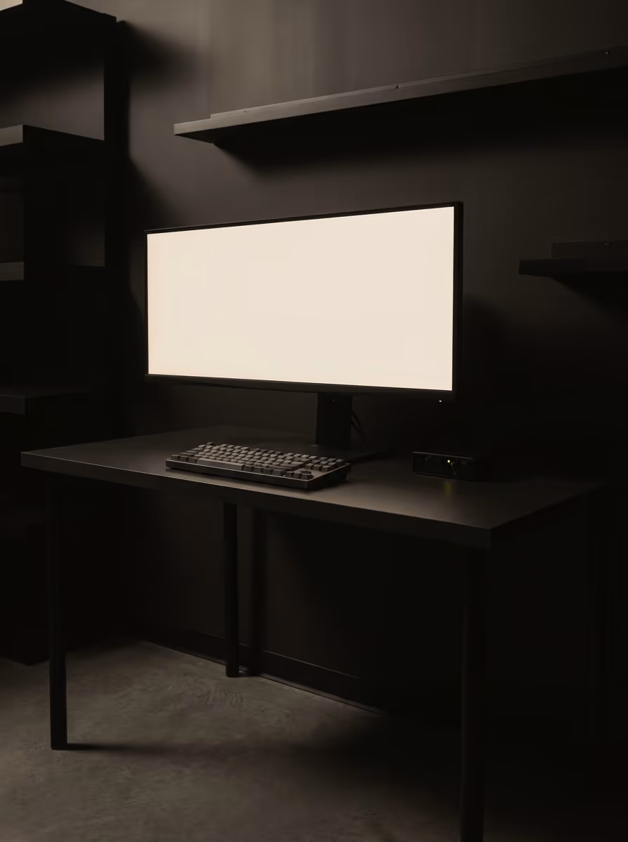 The desk where the work happens